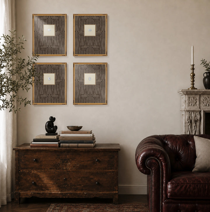 Framed Intaglio Wall Art - Chiseled - Sepia