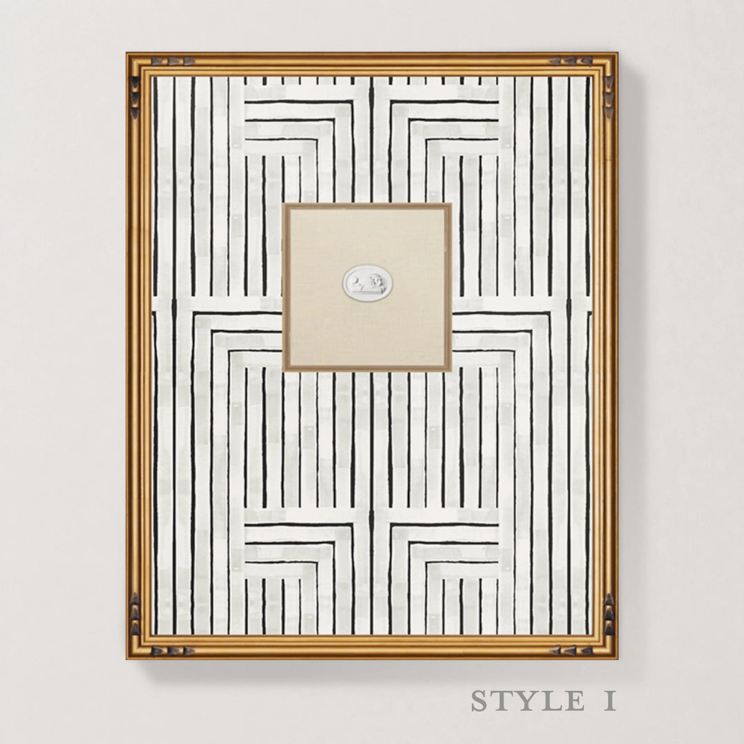 Framed Intaglio Wall Art - Chiseled - Marble White