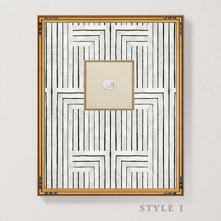 Framed Intaglio Wall Art - Chiseled - Marble White