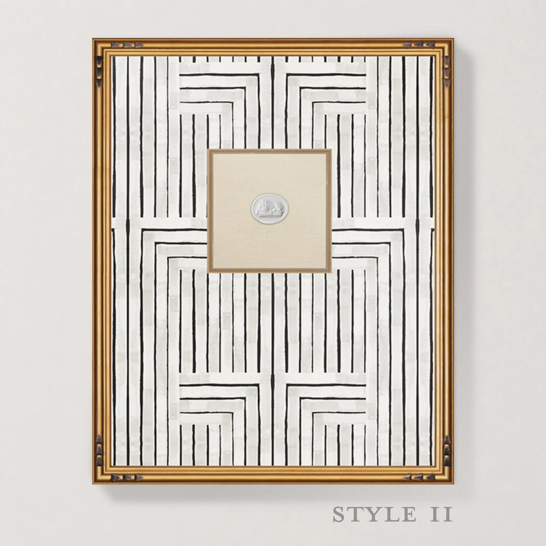 Framed Intaglio Wall Art - Chiseled - Marble White