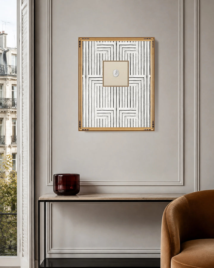 Framed Intaglio Wall Art - Chiseled - Marble White