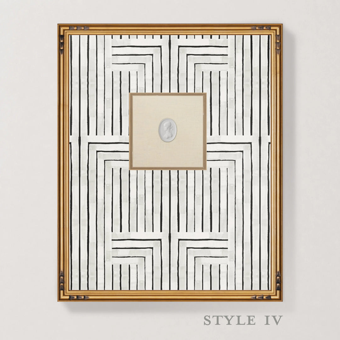 Framed Intaglio Wall Art - Chiseled - Marble White