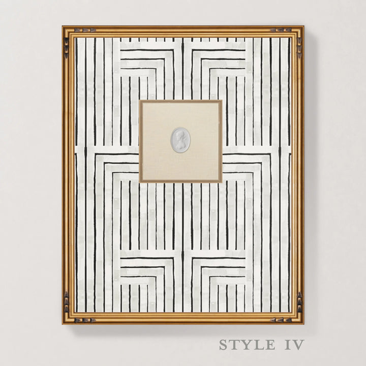 Framed Intaglio Wall Art - Chiseled - Marble White
