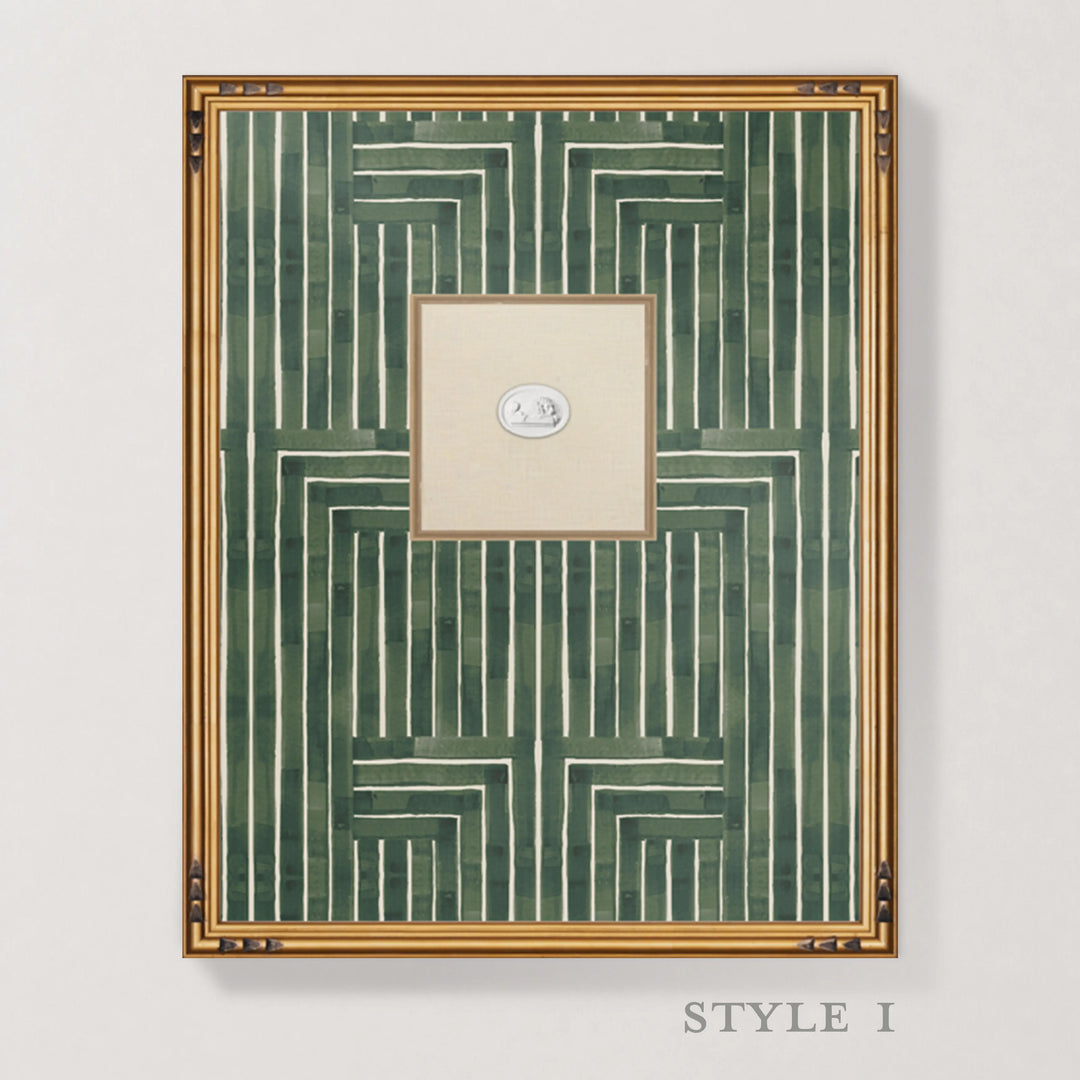 Framed Intaglio Wall Art - Chiseled - Emerald