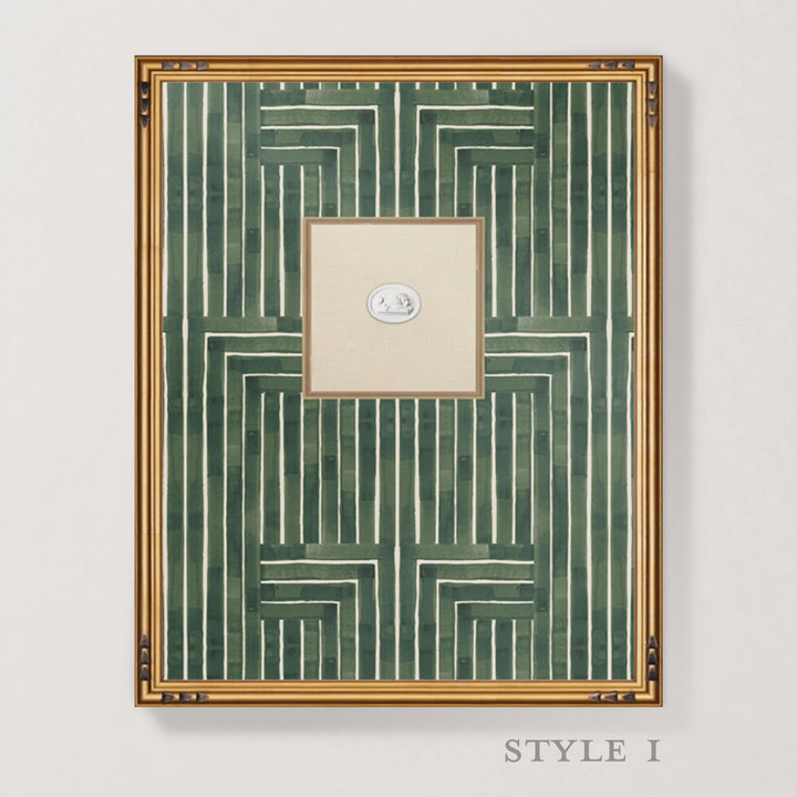 Framed Intaglio Wall Art - Chiseled - Emerald