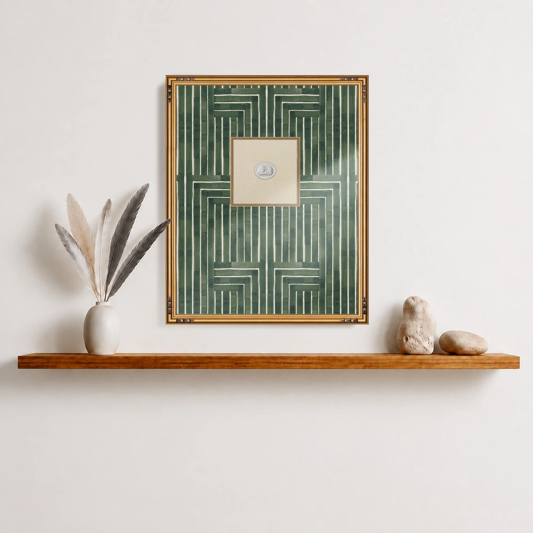 Framed Intaglio Wall Art - Chiseled - Emerald