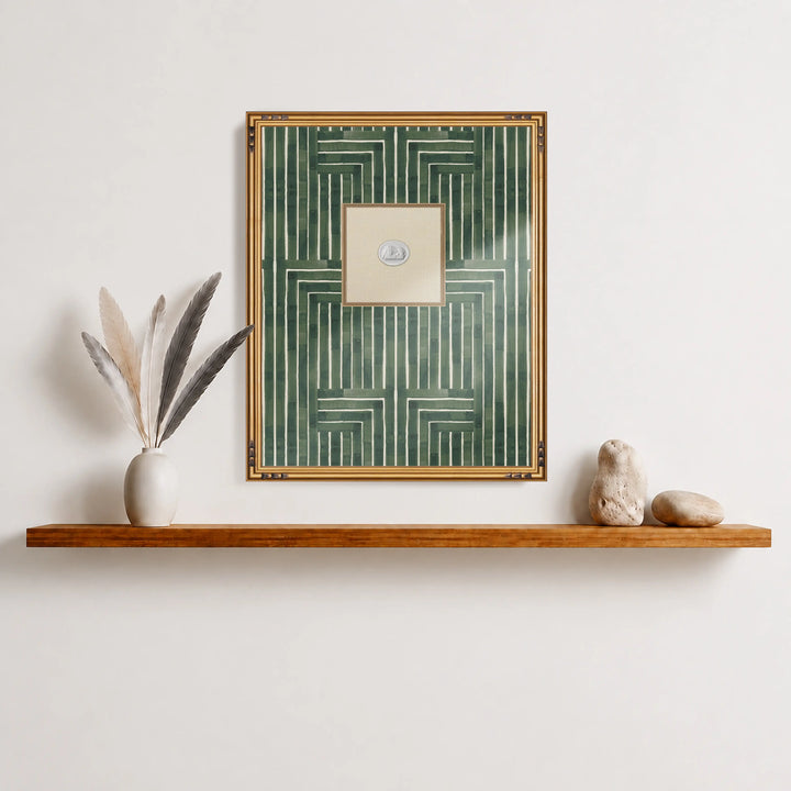 Framed Intaglio Wall Art - Chiseled - Emerald