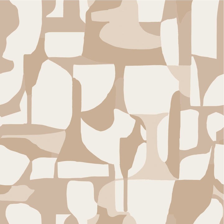 Abstract Attraction - Cream Taupe Wallpaper by Blessed Little Bungalow