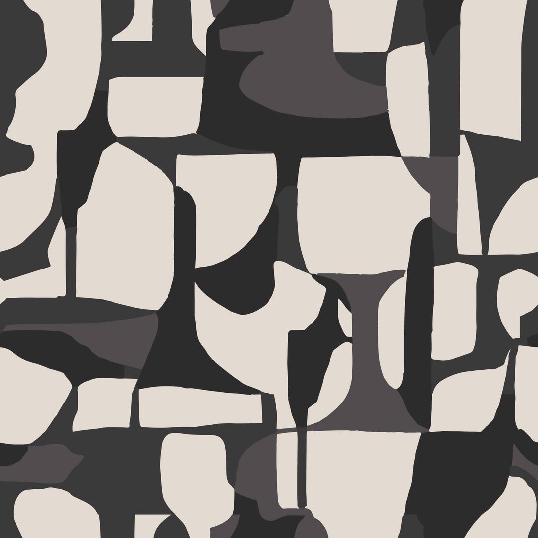 Abstract Attraction - Neutral Black Wallpaper by Blessed Little Bungalow