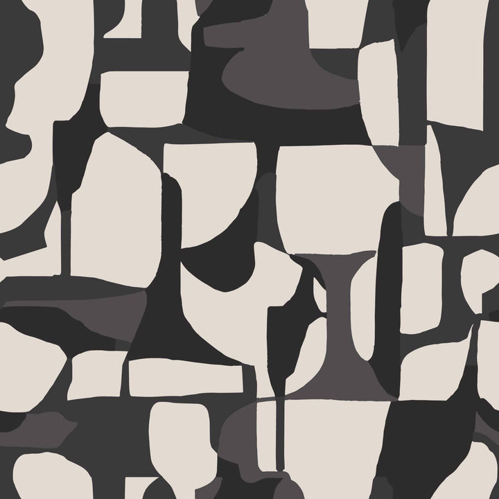 Abstract Attraction - Neutral Black Wallpaper by Blessed Little Bungalow