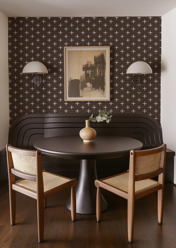 Addition - Jet Black Reverse Geometric Wallpaper by Mrs. Paranjape