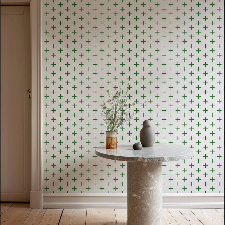 Addition - Signature Green Geometric Wallpaper by Mrs. Paranjape