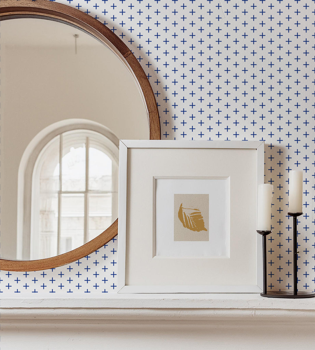 Addition - Yves Blue Geometric Wallpaper by Mrs. Paranjape