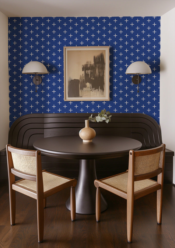 Addition - Yves Blue Reverse Geometric Wallpaper by Mrs. Paranjape