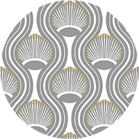 African Art Deco Shell - Pink Wallpaper