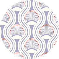 African Art Deco Shell - Purple Wallpaper