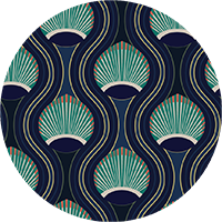 African Art Deco Shell - Gray Wallpaper