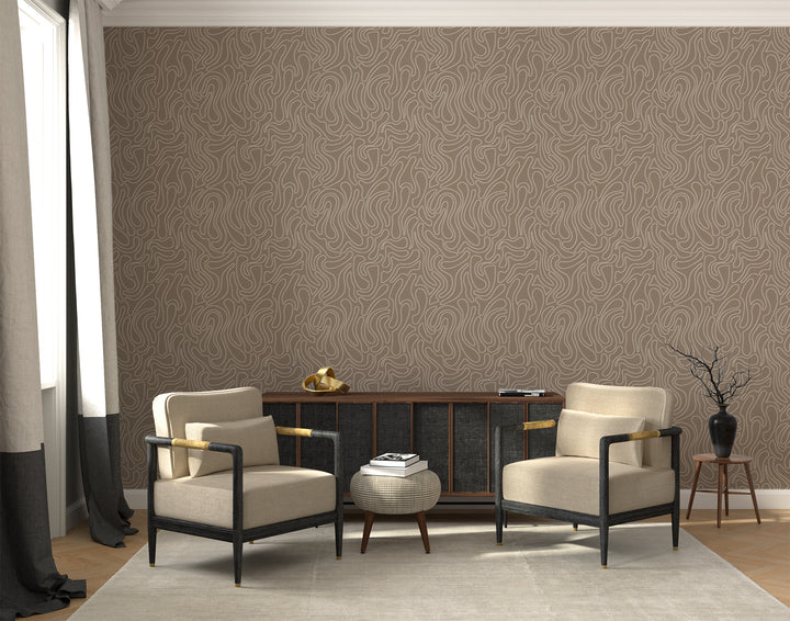 Aire - Deep Taupe Wallpaper by Sabrina Yvonne