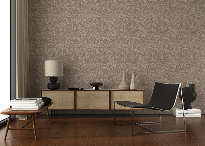 Aire - Deep Taupe Wallpaper by Sabrina Yvonne