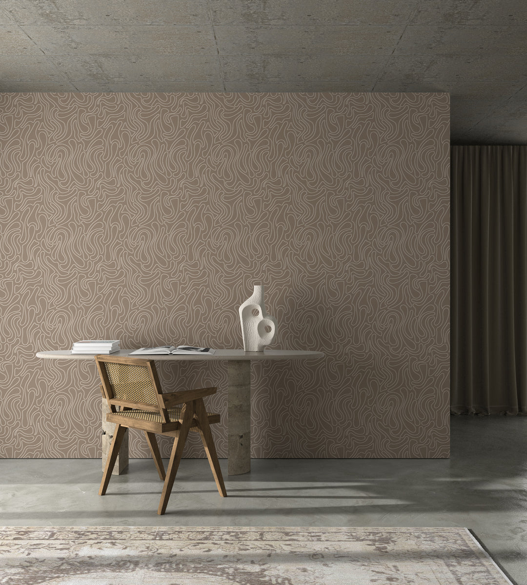 Aire - Deep Taupe Wallpaper by Sabrina Yvonne