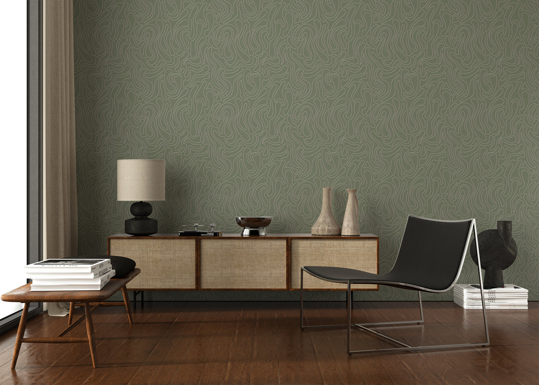 Aire - Olive Wallpaper by Sabrina Yvonne