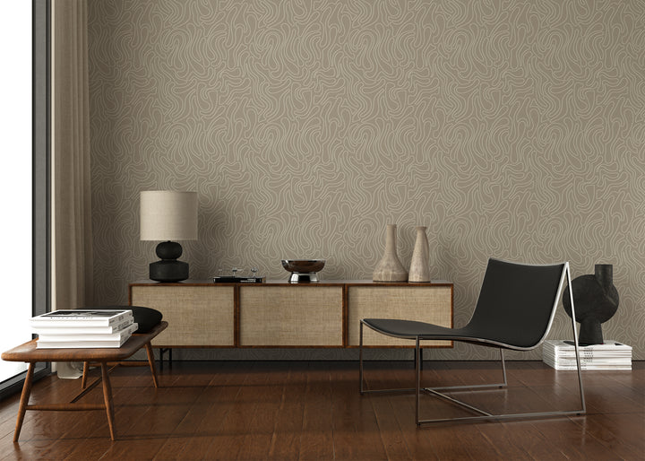 Aire - Taupe Wallpaper by Sabrina Yvonne