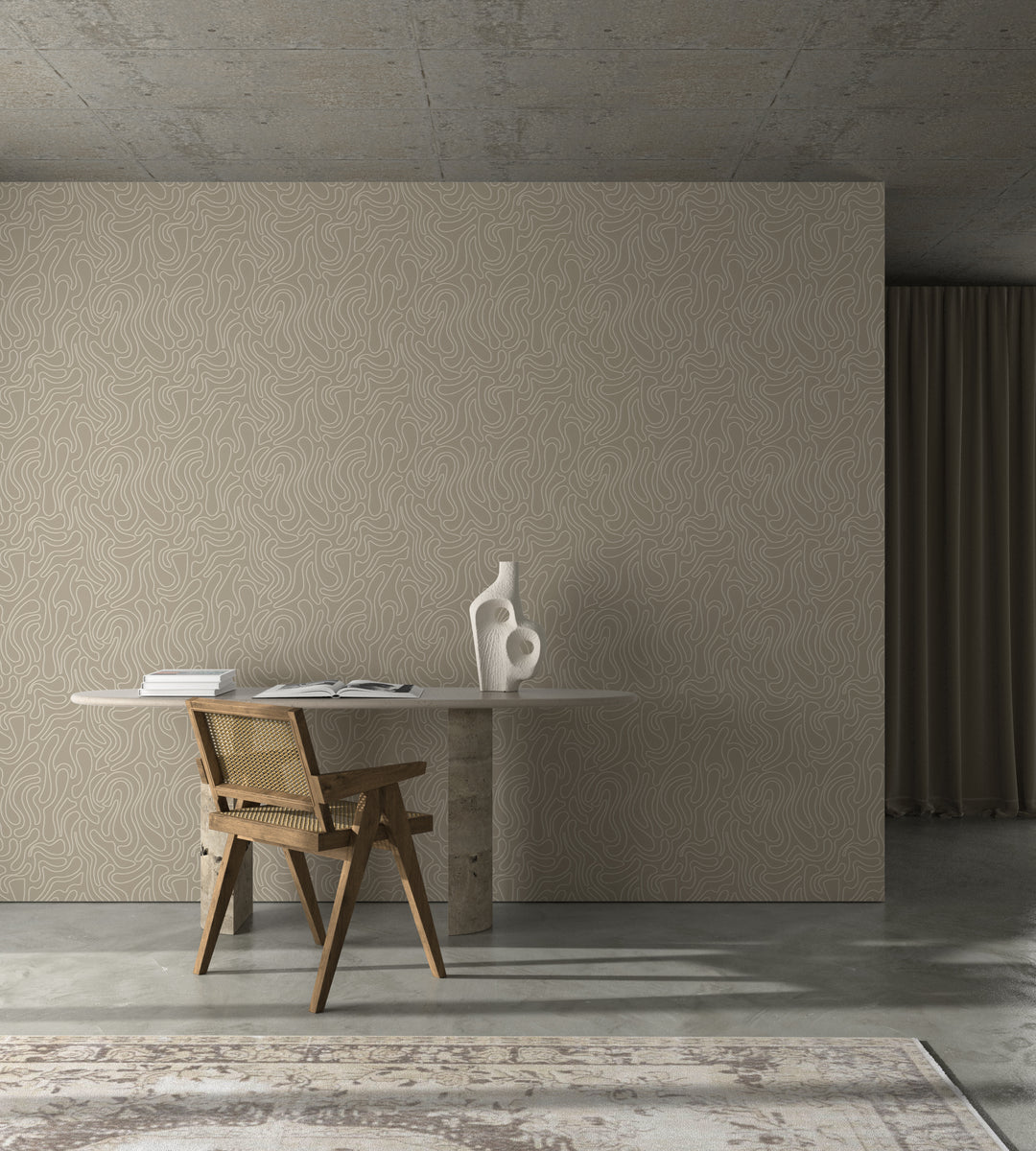 Aire - Taupe Wallpaper by Sabrina Yvonne