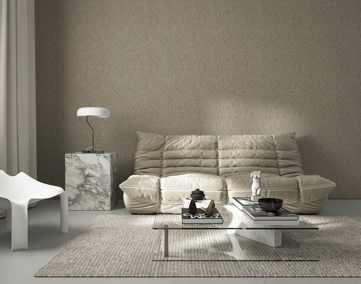 Aire - Taupe Wallpaper by Sabrina Yvonne