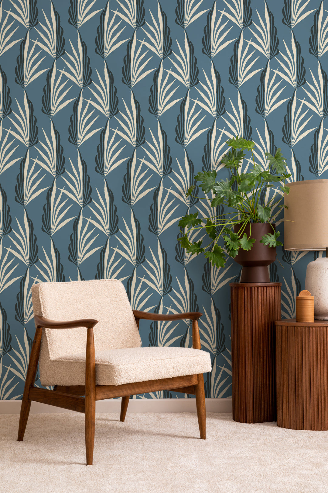 Areca Palm - Early Morning Blue Wallpaper