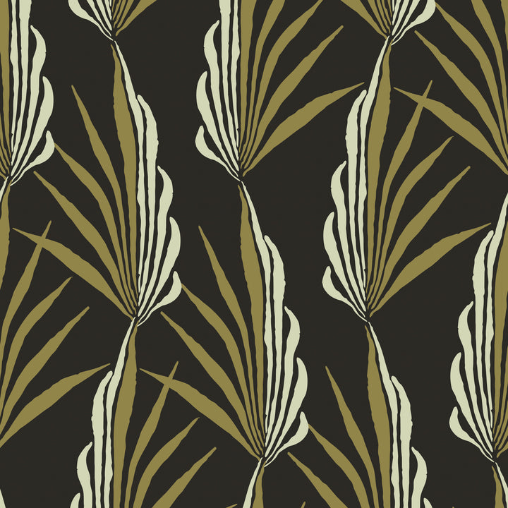 Areca Palm - Golden Black Wallpaper