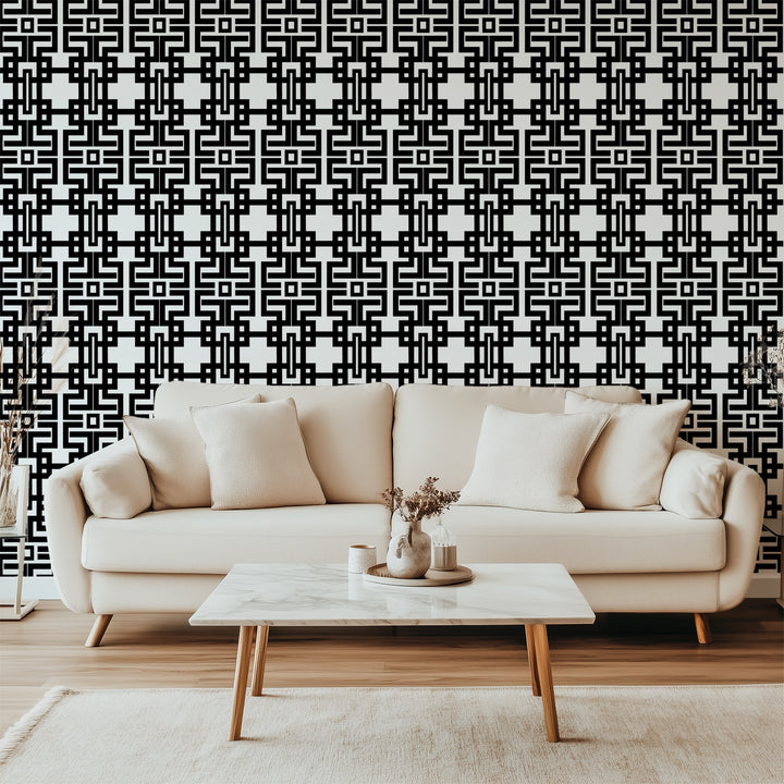 Aztec - Black Wallpaper by The Blush Label