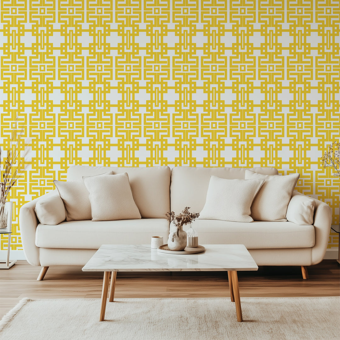 Aztec - Marigold Wallpaper by The Blush Label