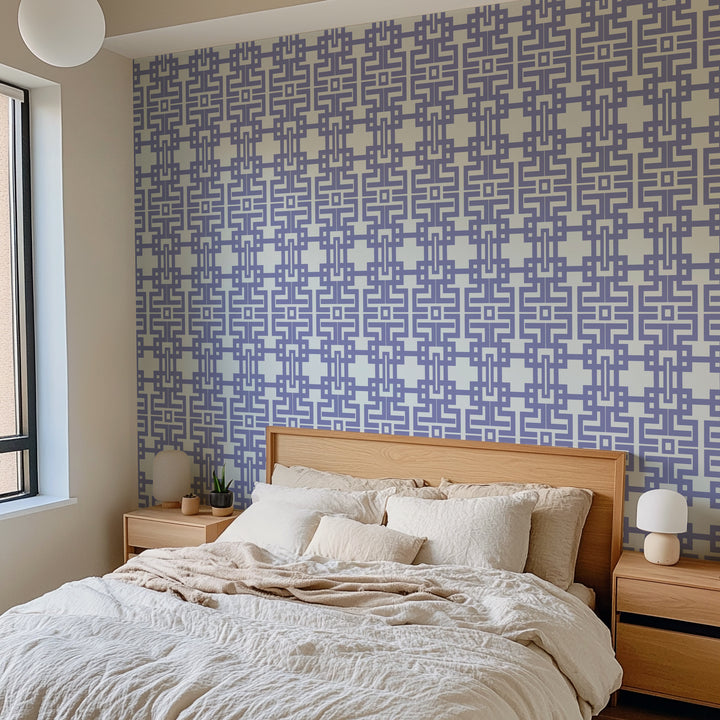 Aztec - Periwinkle Wallpaper by The Blush Label