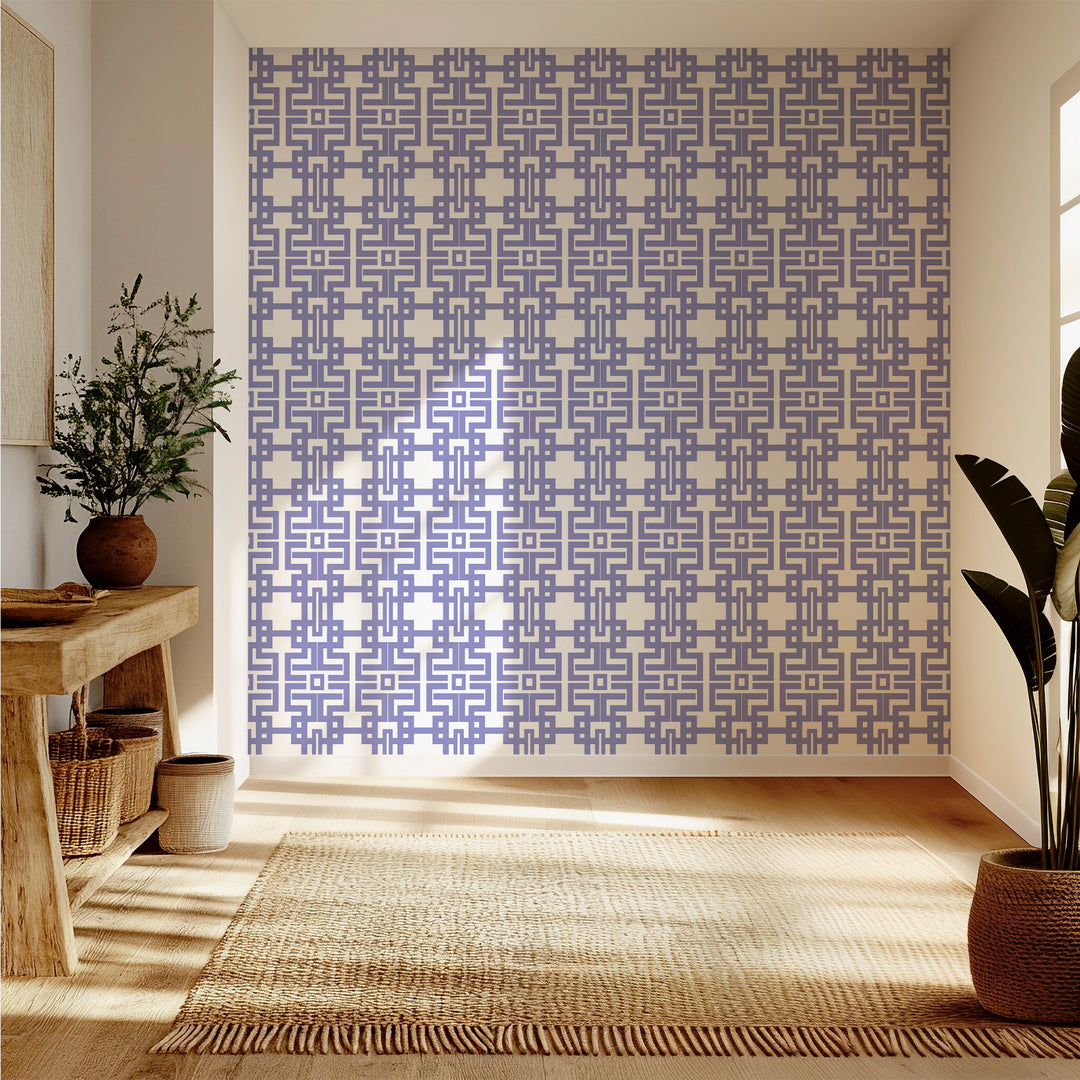 Aztec - Periwinkle Wallpaper by The Blush Label