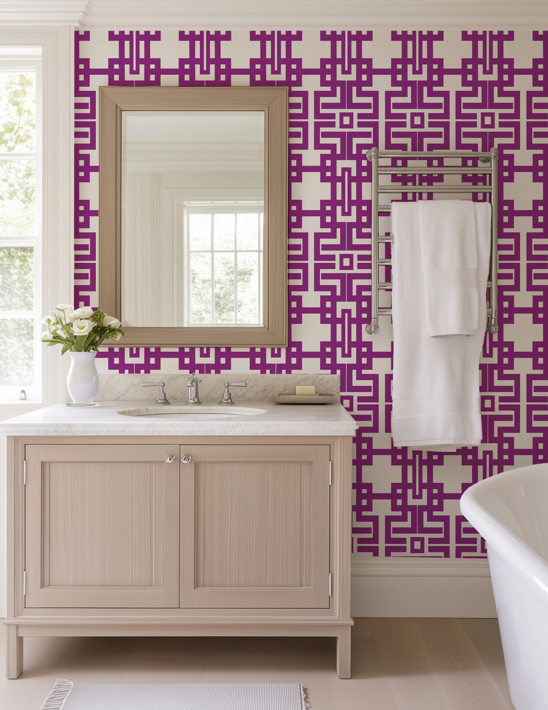 Aztec - Plum Wallpaper by The Blush Label