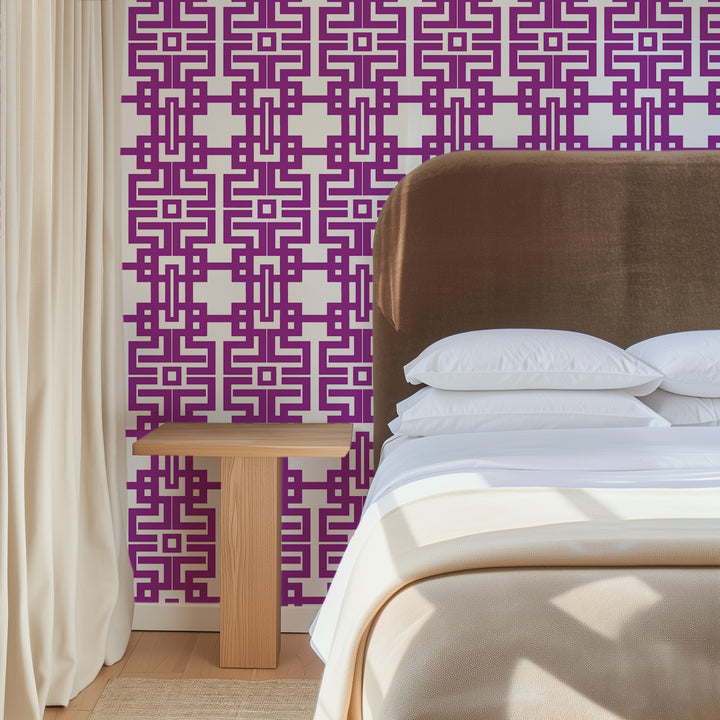 Aztec - Plum Wallpaper by The Blush Label