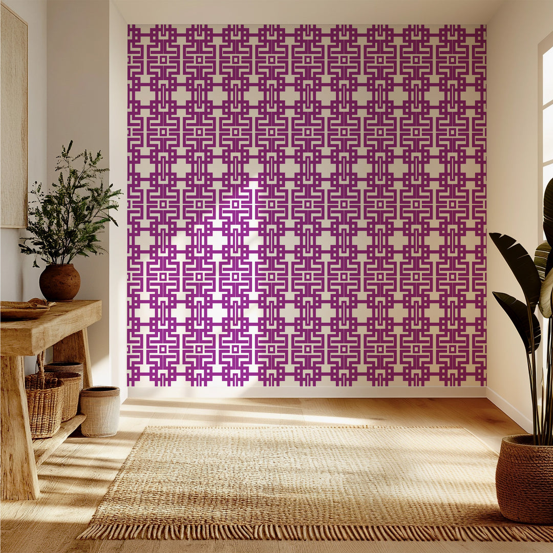 Aztec - Plum Wallpaper by The Blush Label