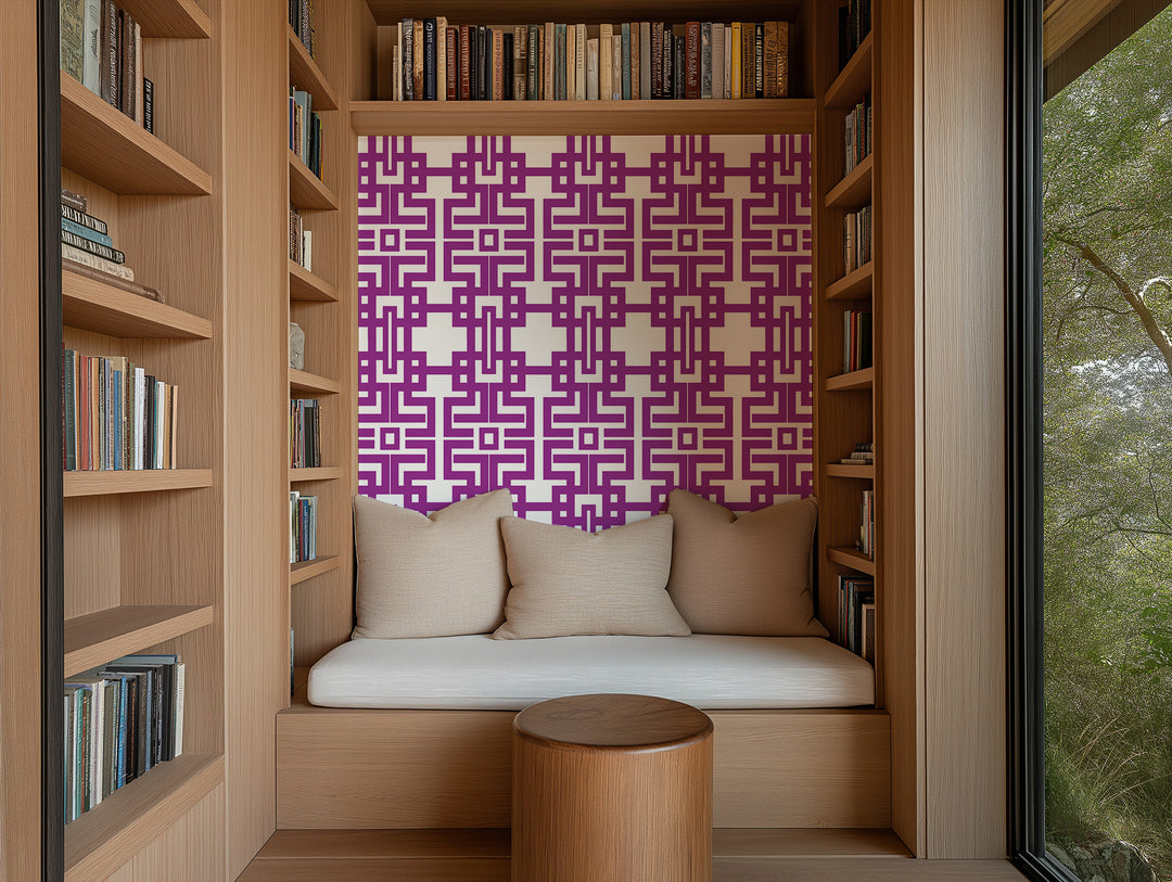 Aztec - Plum Wallpaper by The Blush Label