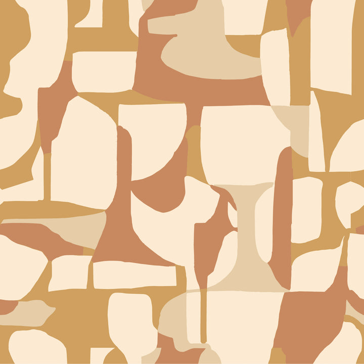 Abstract Attraction - Gold Terracotta Wallpaper by Blessed Little Bungalow