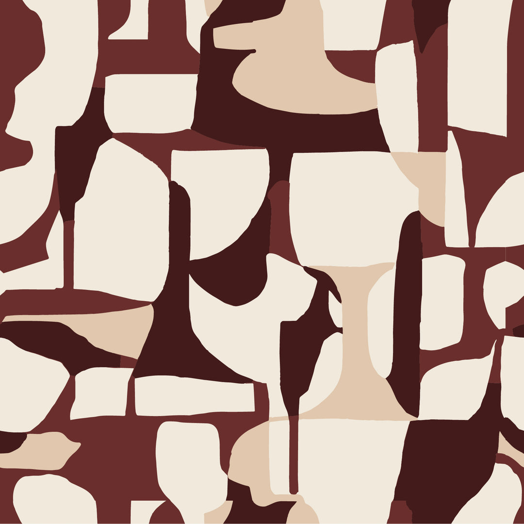 Abstract Attraction - Merlot Taupe Wallpaper by Blessed Little Bungalow