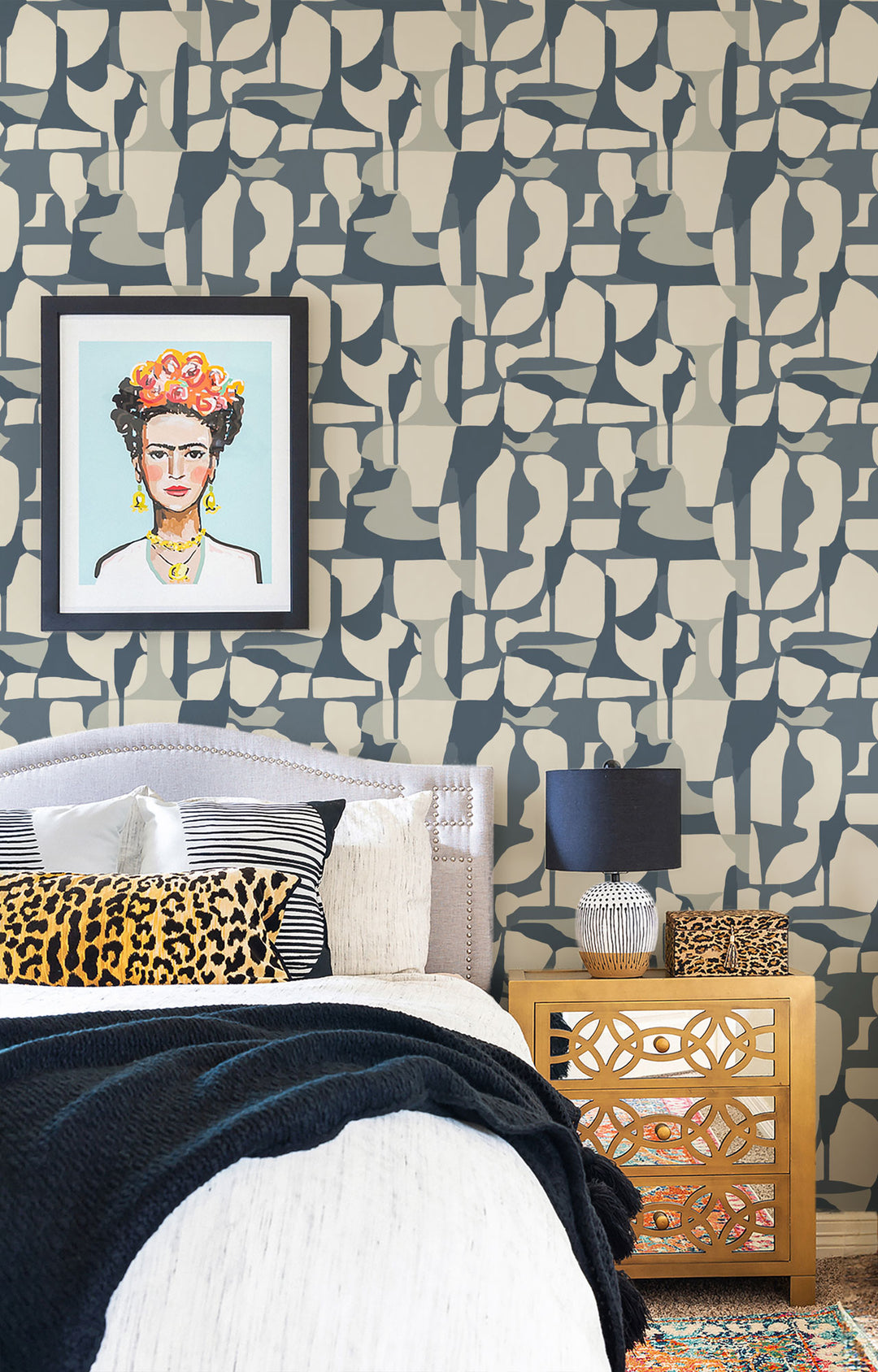 Abstract Attraction - Denim Slate Wallpaper by Blessed Little Bungalow