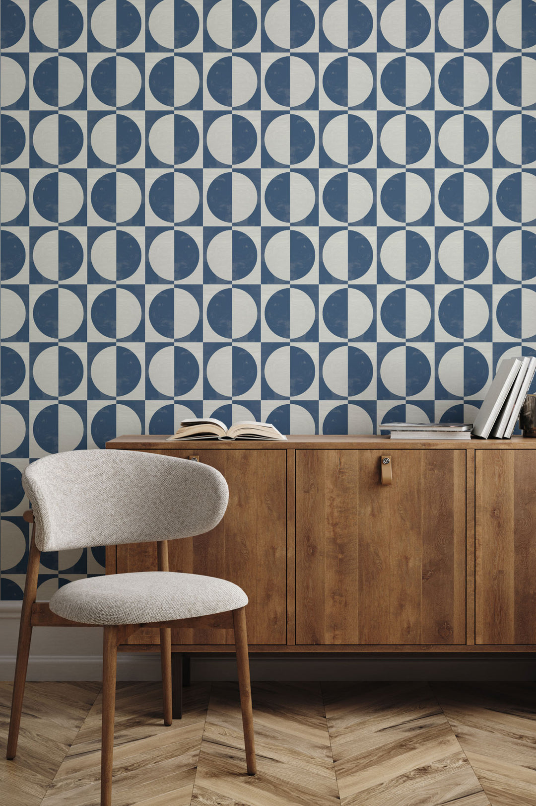 Glass Half Full - Navy Wallpaper by Blessed Little Bungalow