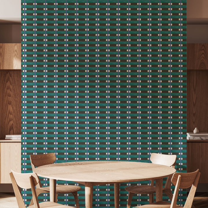 Lowcountry Sweetgrass - Black Teal Wallpaper by Blessed Little Bungalow