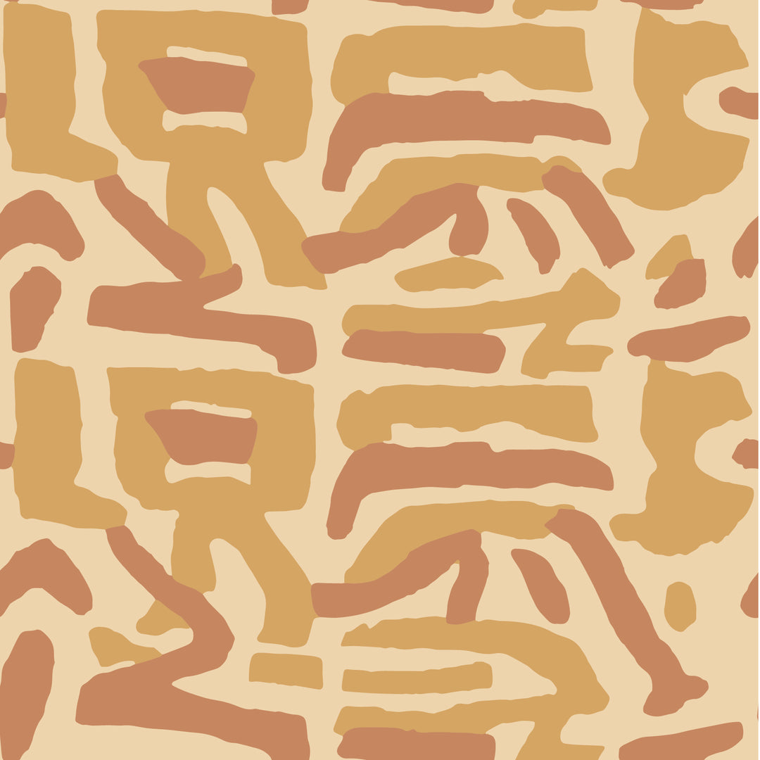 Tribal Traditions - Peach Cream Wallpaper by Blessed Little Bungalow