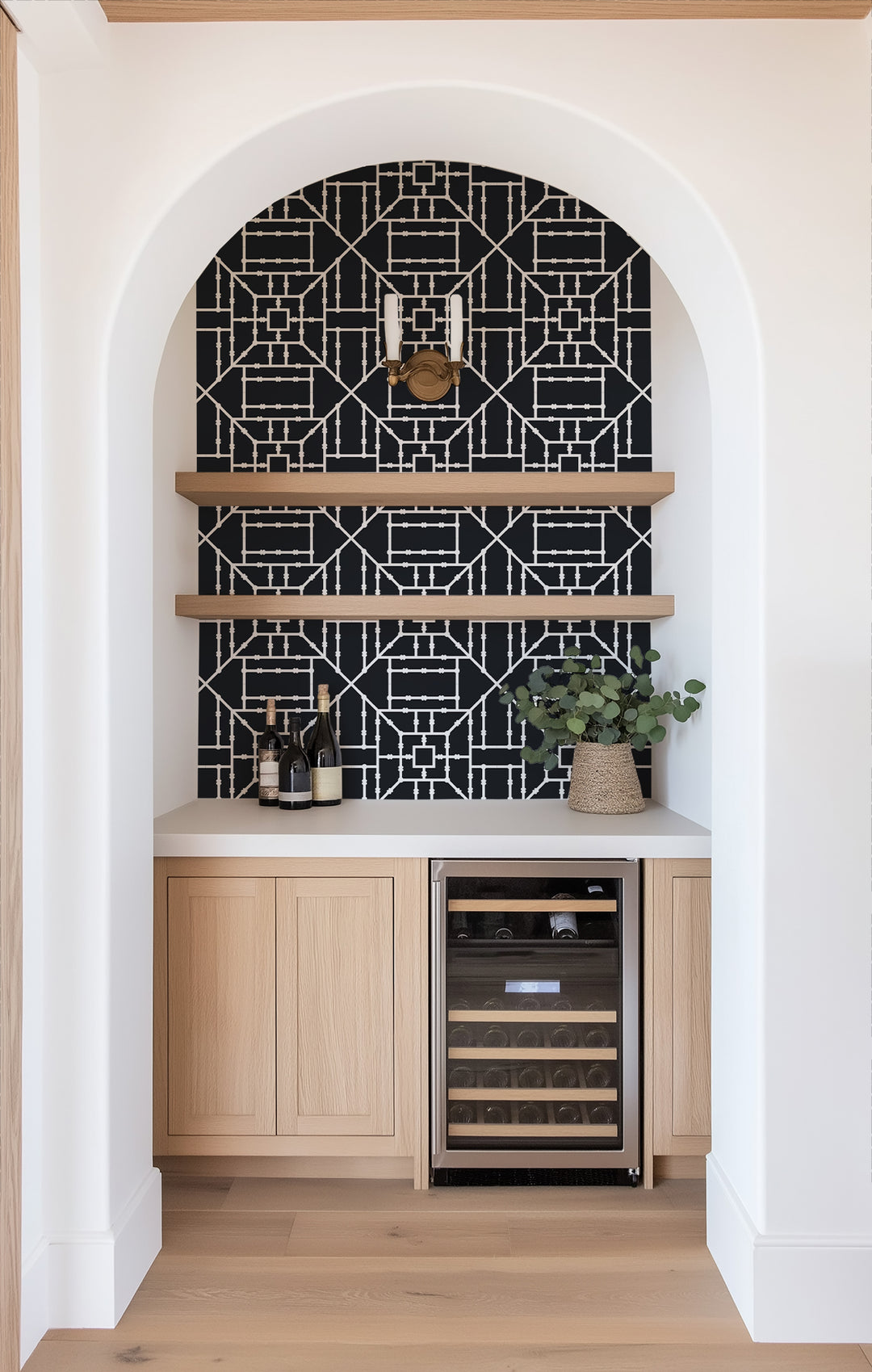 Bamboo Trellis - Black Wallpaper by The Blush Label