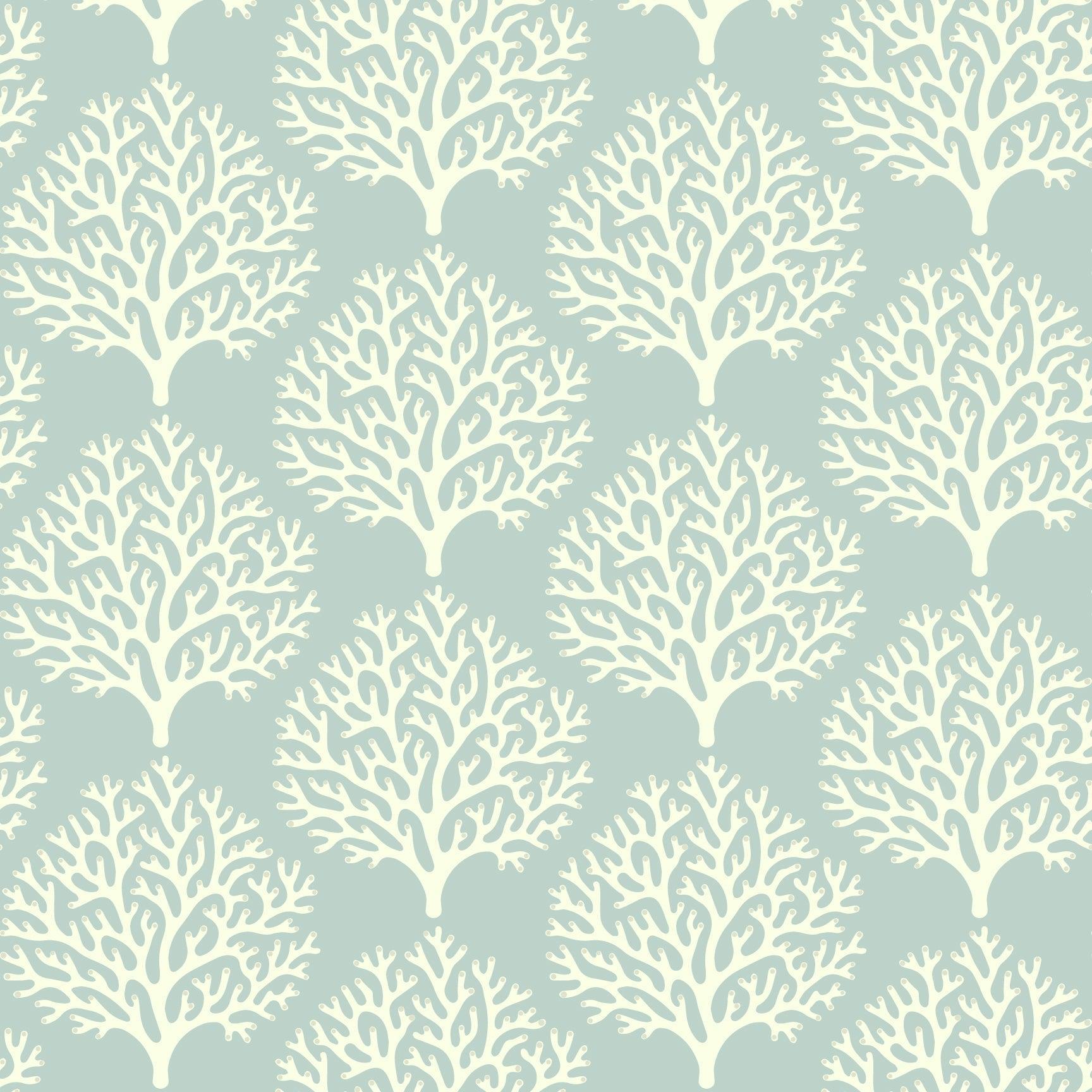 Beach Coral - Sea Green Wallpaper – Mitchell Black