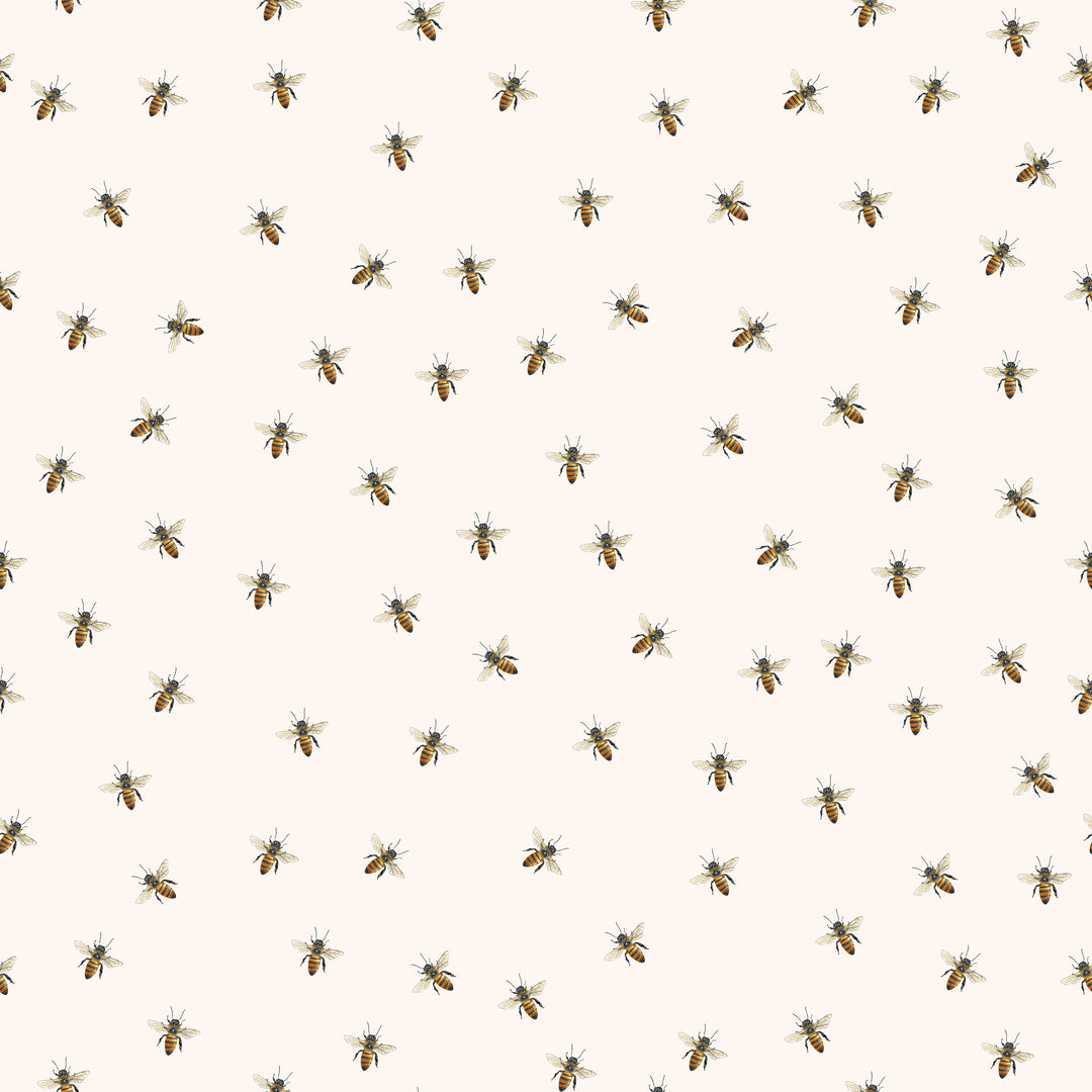 Bee - Cream Wallpaper by Cara's Garden