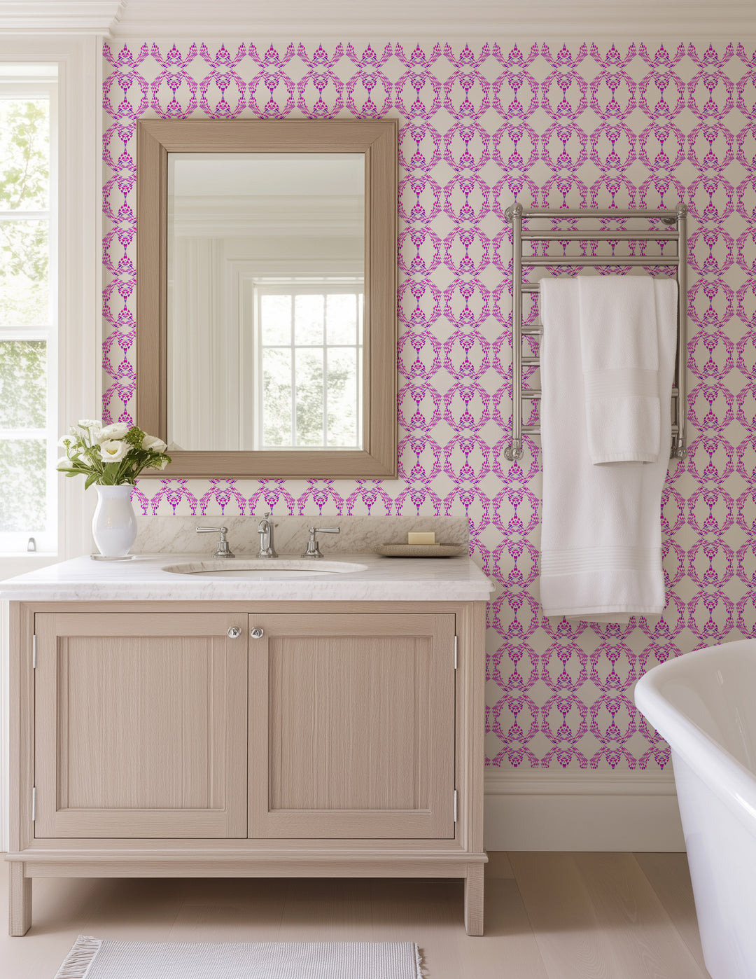 Beverly Link - Fuschia Wallpaper by The Blush Label