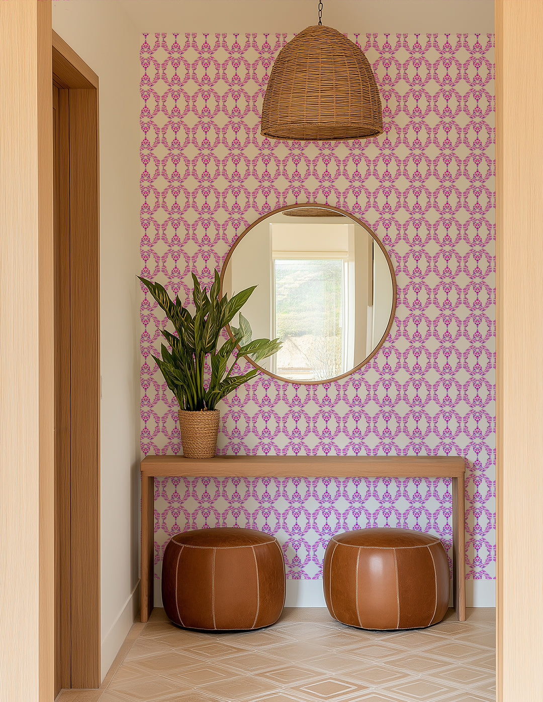 Beverly Link - Fuschia Wallpaper by The Blush Label