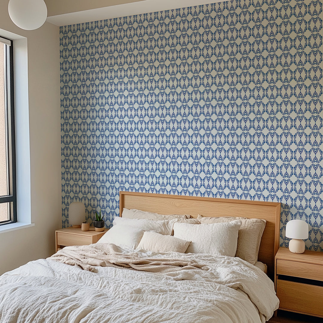 Beverly Link - Navy Wallpaper by The Blush Label